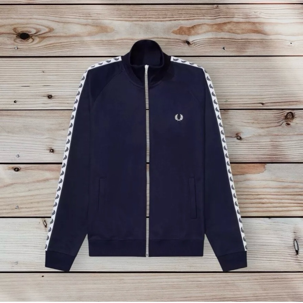 Fred Perry Carbon Navy Blue tape, track jacket, New size S